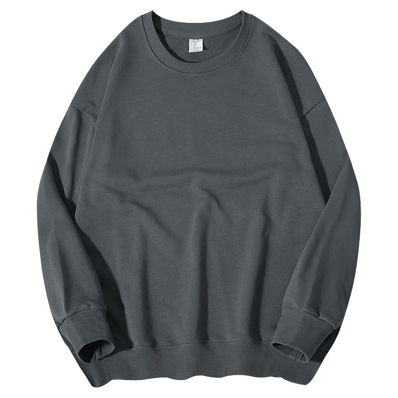 large shoulder loop hoodie men's round neck 380g heavyweight loose trendy brand combed cotton men's and women's printed LOGO