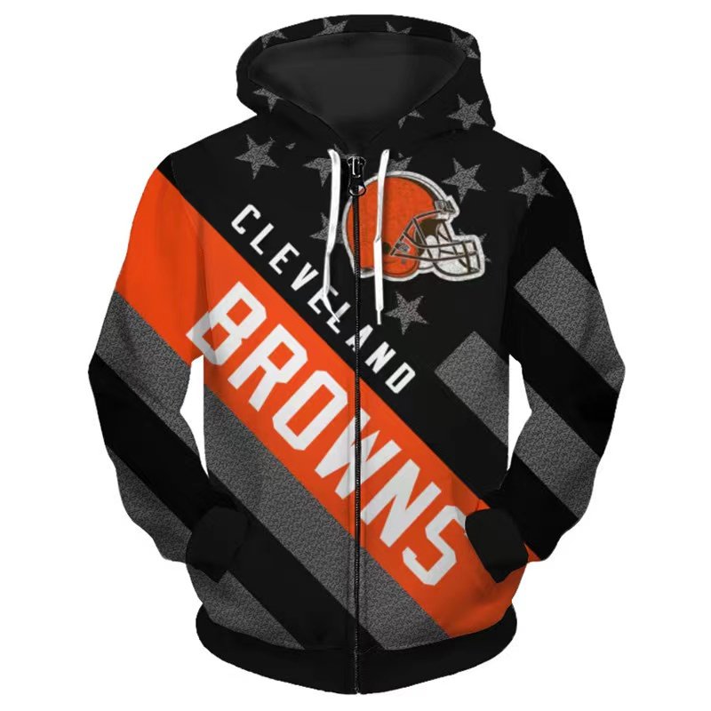 Good Quality American Football Team Sports Hoodies Hip Hop Zipper up Sweatshirts Casual Sports Men's Hoodies