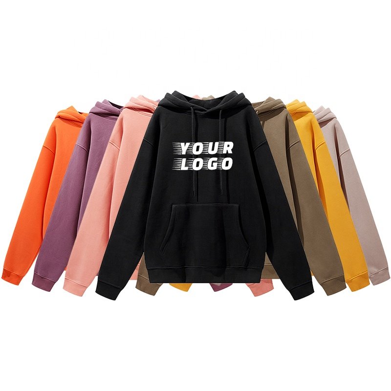 Best Selling Drop Shoulder Pullover Solid Color Couple Wear Unisex Hoodies Custom Logo Blank Men's Hoodies