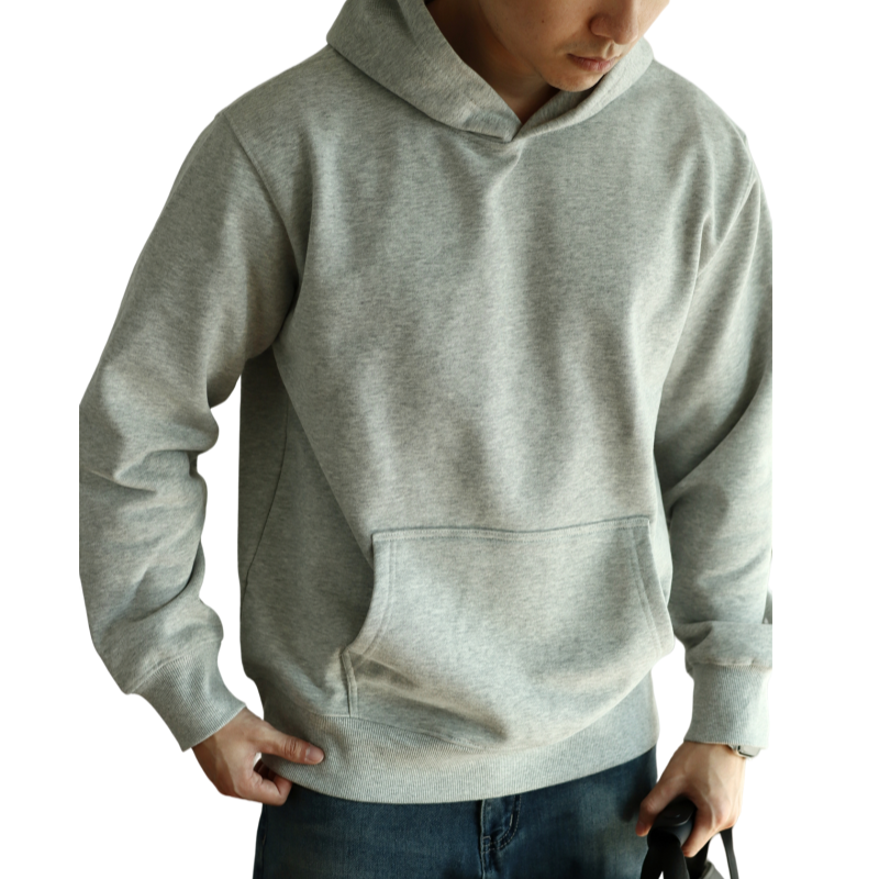 380-430 GSM Cotton with Fleeced Hoodie Small MOQ Customization Logo Many Colors In- Stock Heather Grey