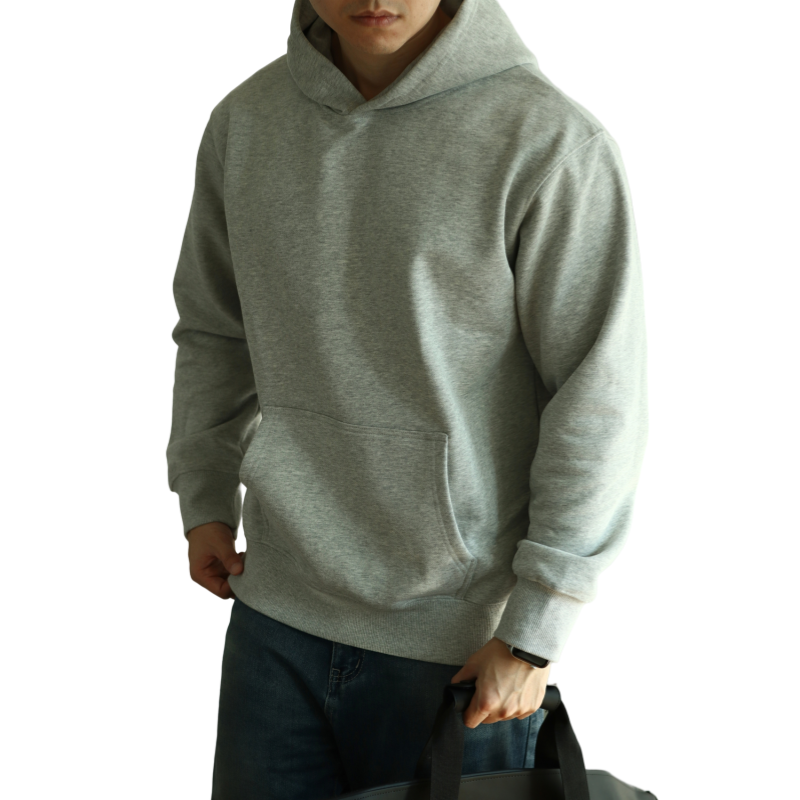 380-430 GSM Cotton with Fleeced Hoodie Small MOQ Customization Logo Many Colors In- Stock Heather Grey