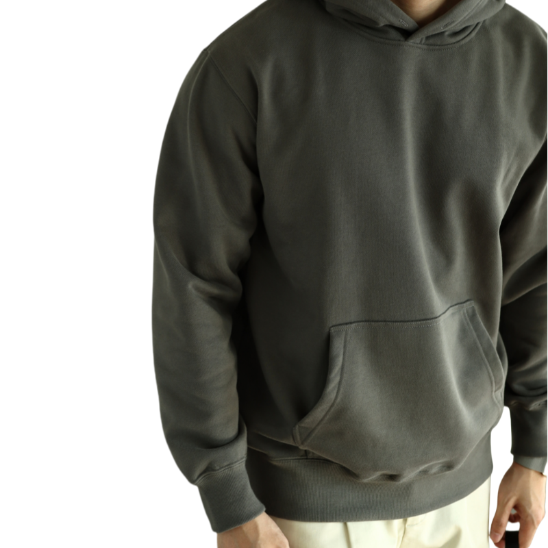 380-430 GSM Cotton with Fleeced Hoodie Small MOQ Customization Logo Many Colors In- Stock Heather Grey