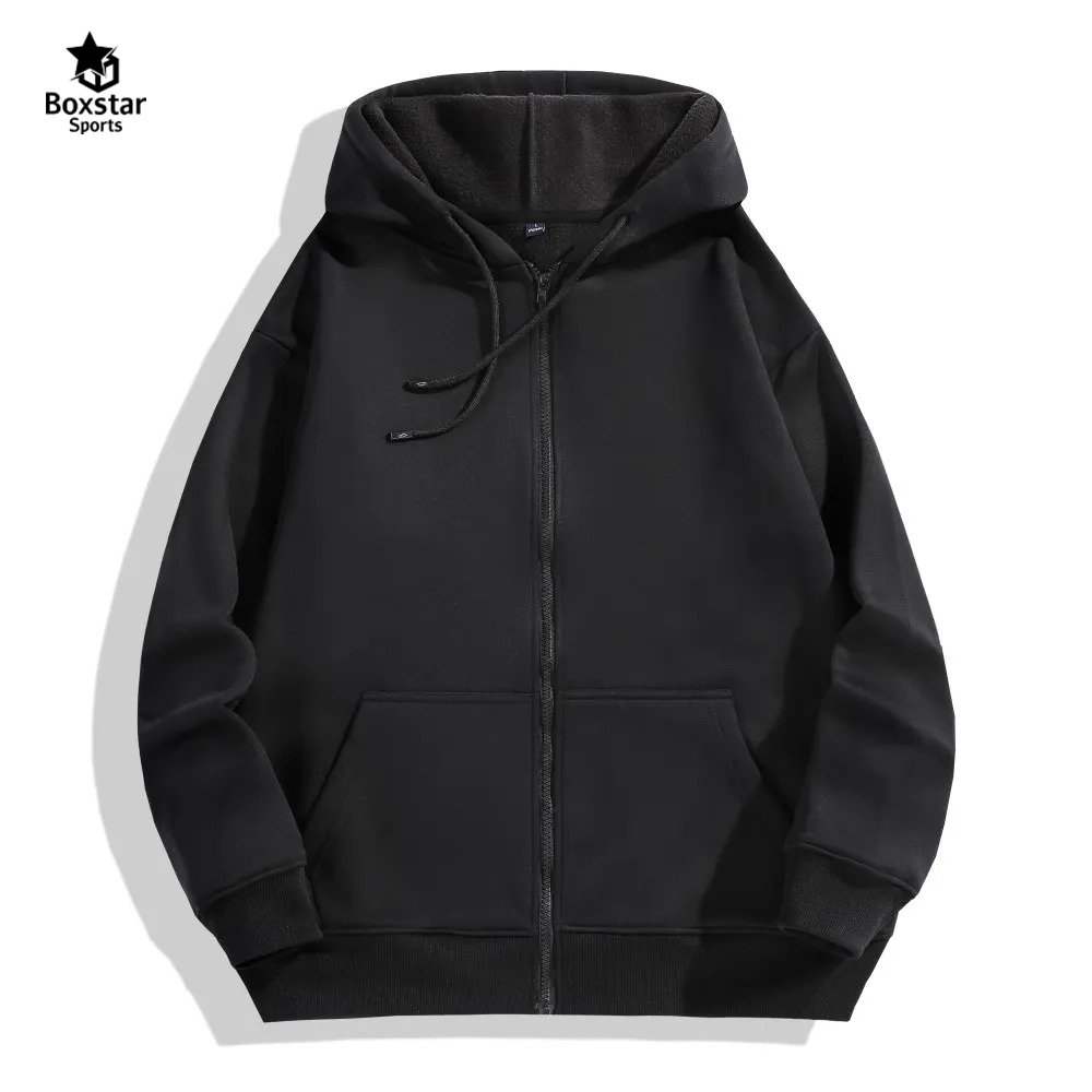 Solid colour New Wholesale Blank Zip Up Men's Hoodie High Quality Custom hoody Jacket Men Heavy Full Zipper Hoodies