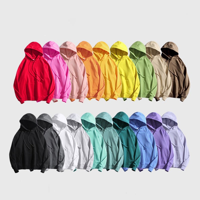 Hip Hop Sweatshirts Men Blank 100% Cotton Mens Cropped Hoodie Streetwear Oversized Heavyweight Hoodies