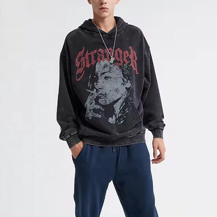 Hoodies Manufacturer Custom Unisex Men's Hoodies Sweatshirts Vintage Washed Pullover Men's Hoodies