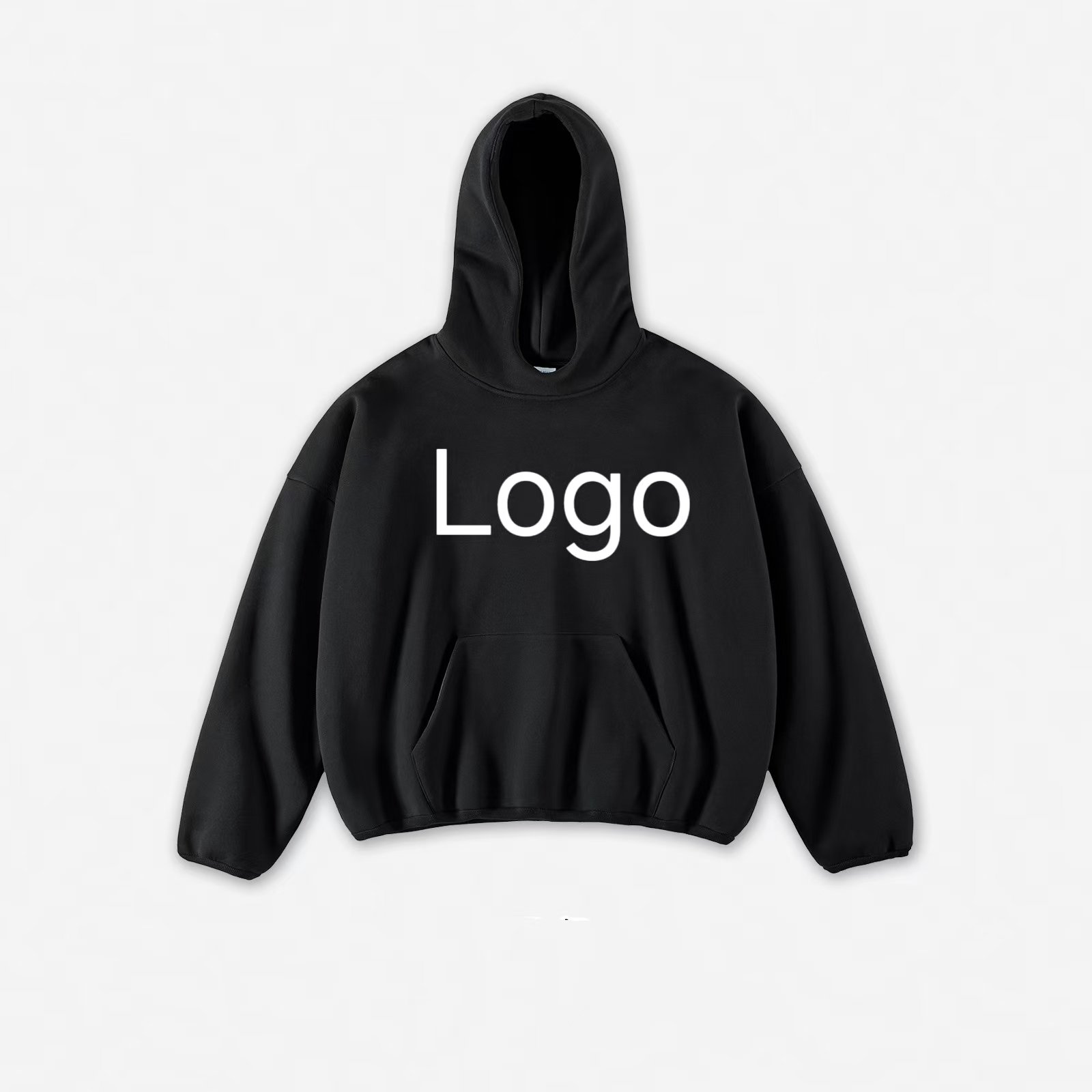 2024 New Streetwear Custom Printed Men's Hoodie Heavy Weigh Pullover Blank Casual Double Layered Hoodies Kanye Style