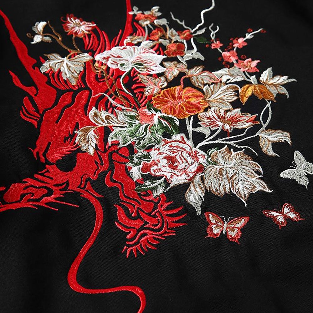Best Design In Flowers Embroidered Hoodies Custom Plus Size Casual Wear Sweatshirts Unisex Heavyweight Hoodies
