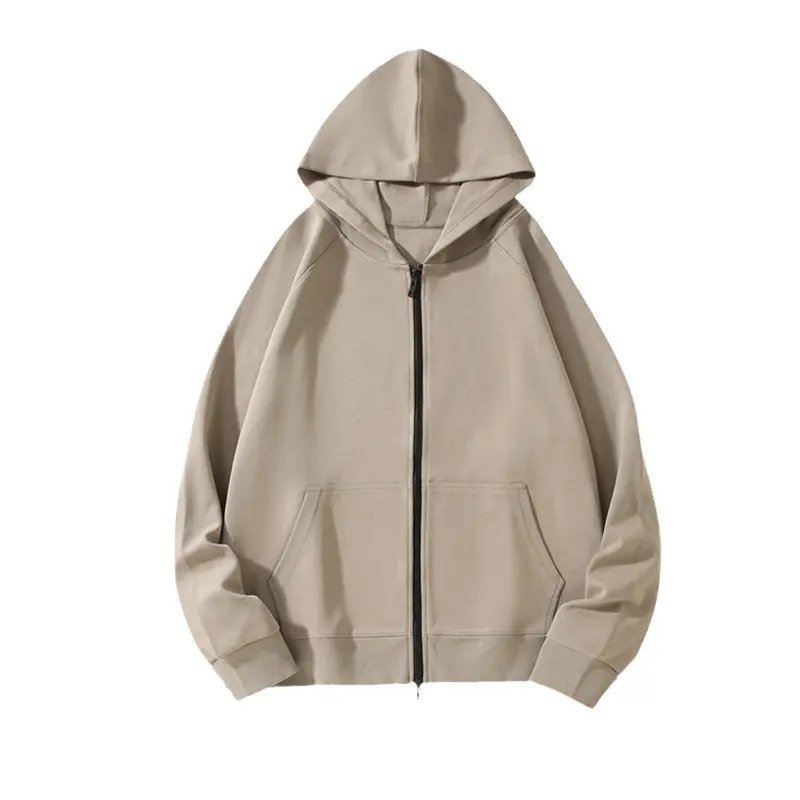 Wholesale luxury quality double zipper blank hoodies plain heavyweight french Terry zipper men's hoodie custom logo sweatshirt