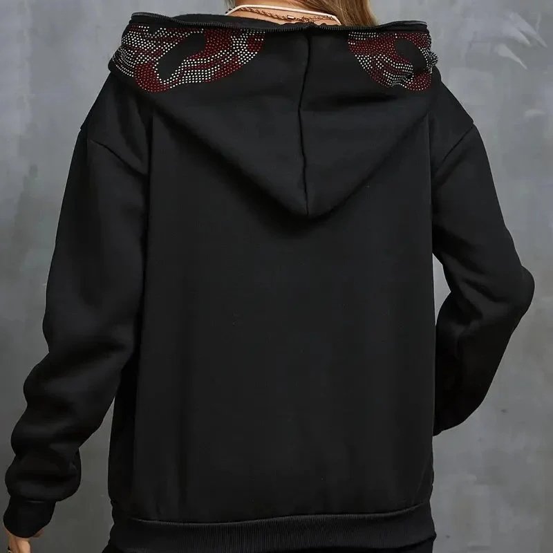 Acid Wash Hoodie 320gsm Unisex Plain Streetwear Drop Shoulder Men's HoodiesPatch Embroidery and rhinestone Zip Up Hoodie Men