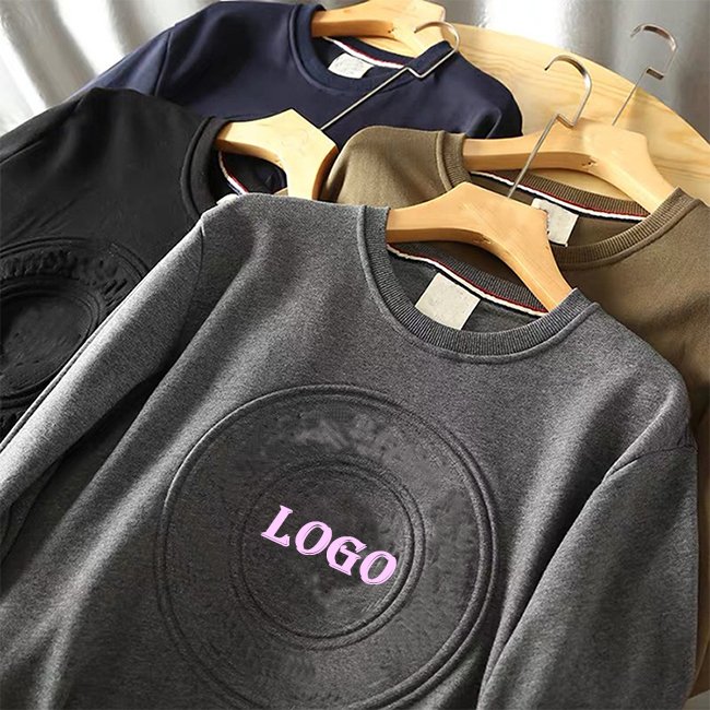 Custom oversize 3D Embossed Plus Size Hoodies Unisex Sweatshirt Printing LOGO Embossing 100% Cotton Hoodies