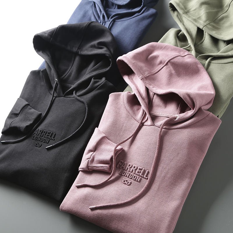 Custom oversize 3D Embossed Plus Size Hoodies Unisex Sweatshirt Printing LOGO Embossing 100% Cotton Hoodies