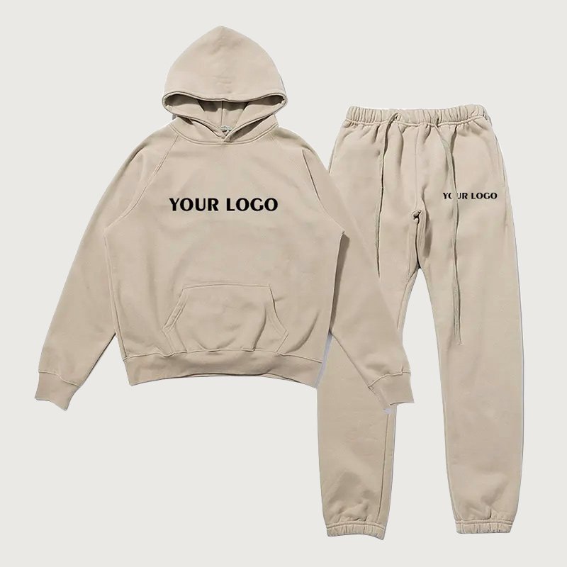 Men's Casual Cotton Sweatpants and Hoodie Set Unisex Loose Fit Street Wear Joggers Set Custom Sweatsuit Men