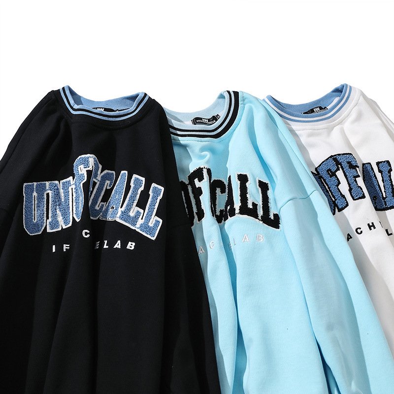 Custom Letter Printed Graphic Crew Neck Graphic Sweatshirt Men's Hoodie Cotton Crewneck Sweatshirt