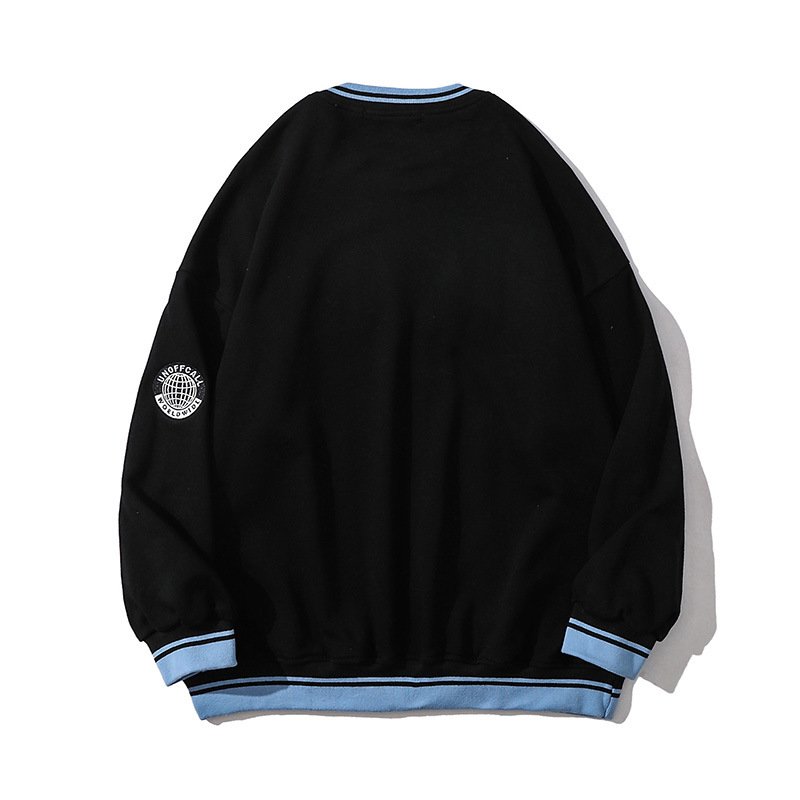 Custom Letter Printed Graphic Crew Neck Graphic Sweatshirt Men's Hoodie Cotton Crewneck Sweatshirt
