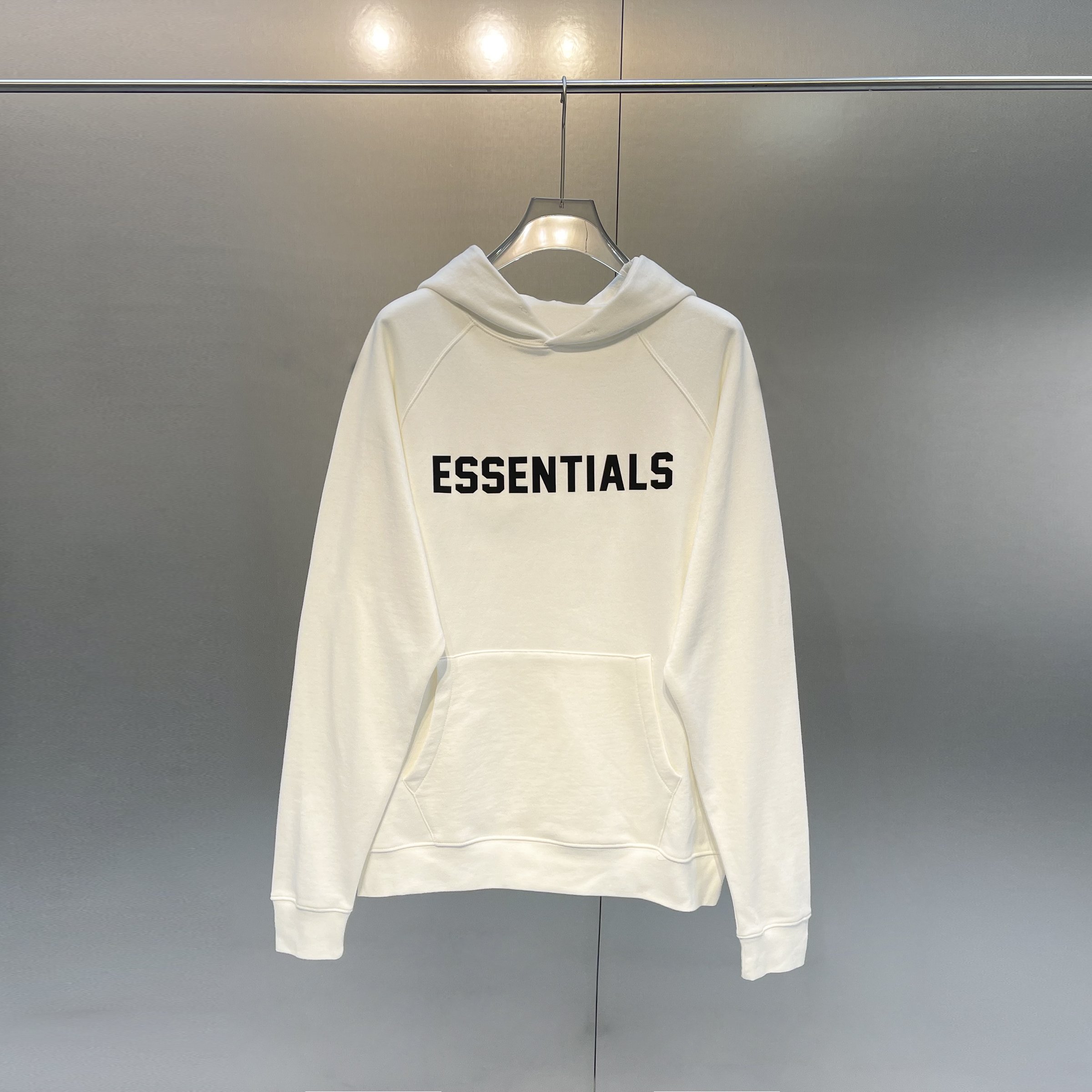 New ESSENTIALS KAREEM high quality hooded sweater flocked letters solid color men's and women's hoodies