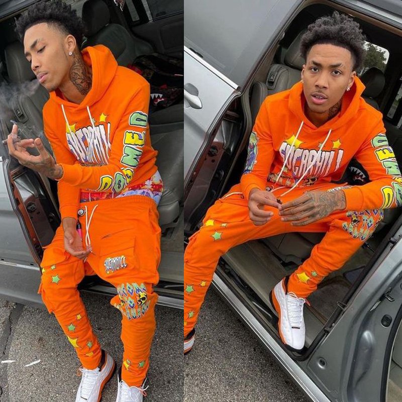 Custom Logo Sweatshirt Men's Hoodies and Pants 2 Pcs Set Tracksuit Cargo Sweatsuit Jogging Men Tracksuit