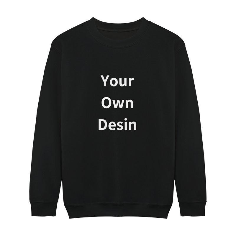 men's hoodies & sweatshirts custom printed embroidery unisex plain pullover crewneck 280gsm spring wear cotton black