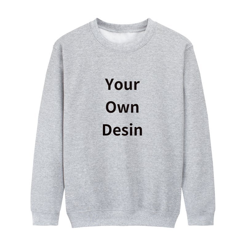 men's hoodies & sweatshirts custom printed embroidery unisex plain pullover crewneck 280gsm spring wear cotton black