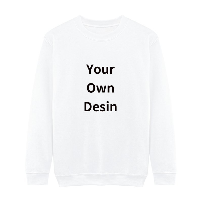 men's hoodies & sweatshirts custom printed embroidery unisex plain pullover crewneck 280gsm spring wear cotton black
