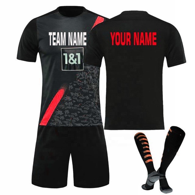 Wholesale Custom Design Club Team Soccer Uniform Boys Football Jersey Shorts Sets Sublimation Printing American Football Name It