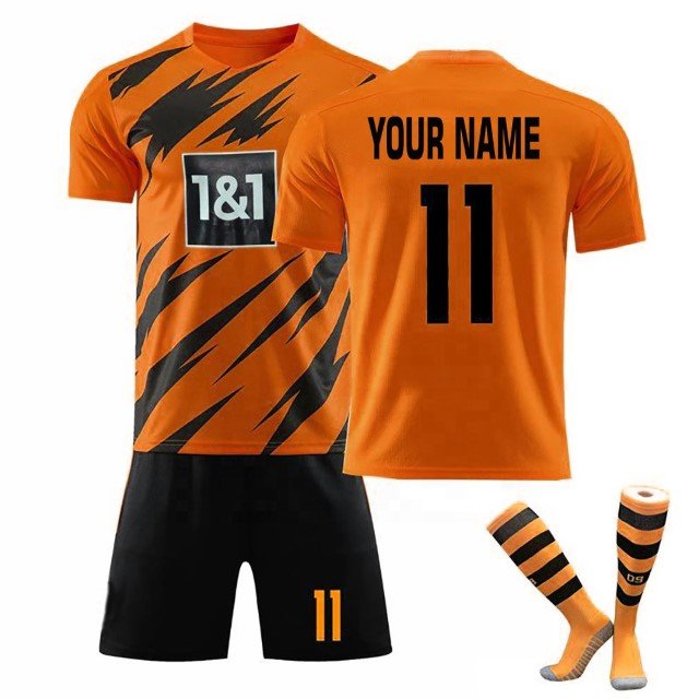 Wholesale Custom Design Club Team Soccer Uniform Boys Football Jersey Shorts Sets Sublimation Printing American Football Name It