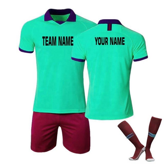 Wholesale Custom Design Club Team Soccer Uniform Boys Football Jersey Shorts Sets Sublimation Printing American Football Name It