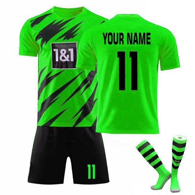 Wholesale Custom Design Club Team Soccer Uniform Boys Football Jersey Shorts Sets Sublimation Printing American Football Name It