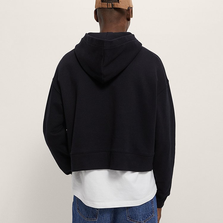 Custom Private tag Cropped Men's hoodies sweater 100%cotton Cut Edge Raw Hem Hoodie