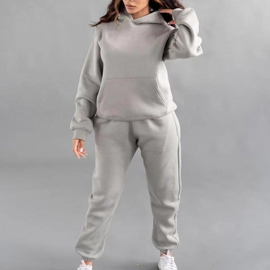 350GSM OEM high quality Cotton Tracksuit Unisex Men's Plain Custom Jogger Set Pullover Luxury Hoodies