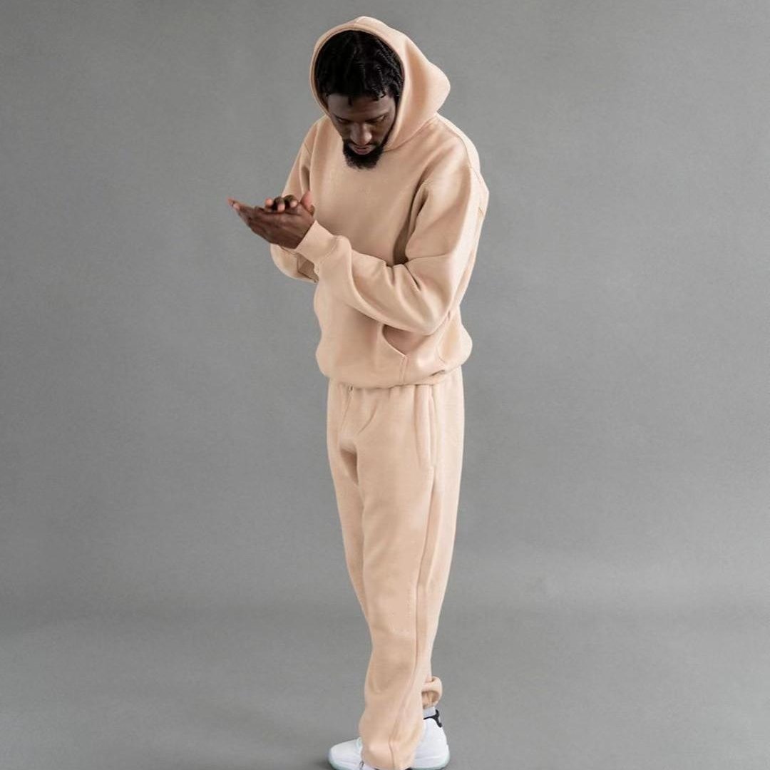 350GSM OEM high quality Cotton Tracksuit Unisex Men's Plain Custom Jogger Set Pullover Luxury Hoodies