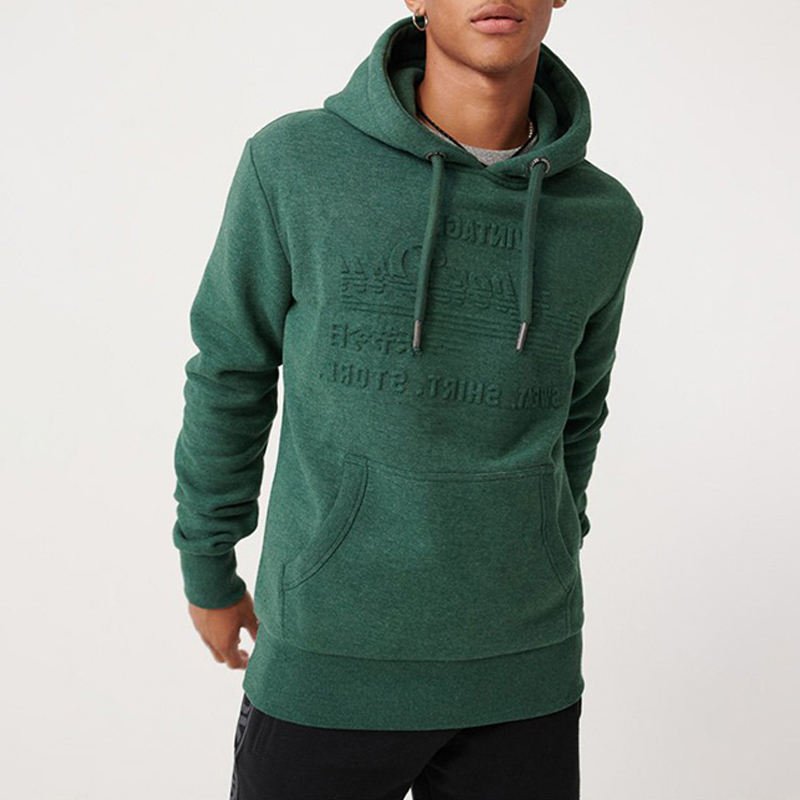 Fashionable Fleece Baggy Embossing Oversized Pullover Men's Hoodies Custom 3d Logo Print Embossed Hoodie
