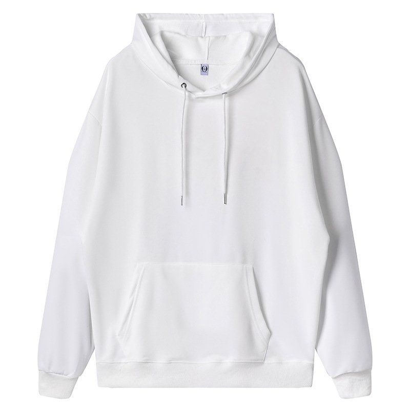 Heavyweight cotton drop-shoulder double-cap terry sweater spring and autumn men's and women's new hooded sweater men's solid col