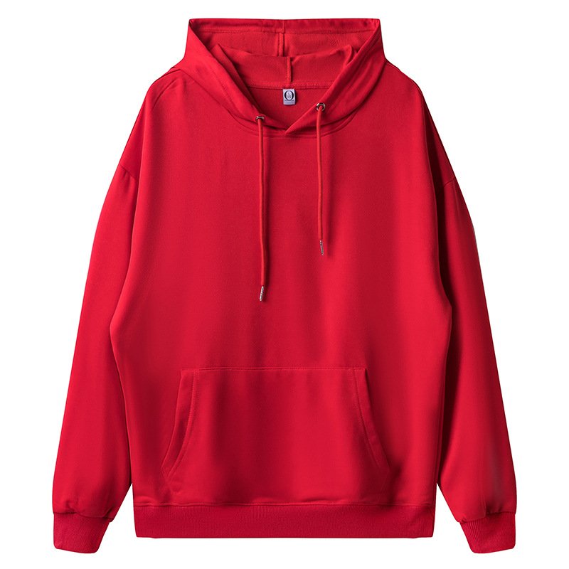Heavyweight cotton drop-shoulder double-cap terry sweater spring and autumn men's and women's new hooded sweater men's solid col
