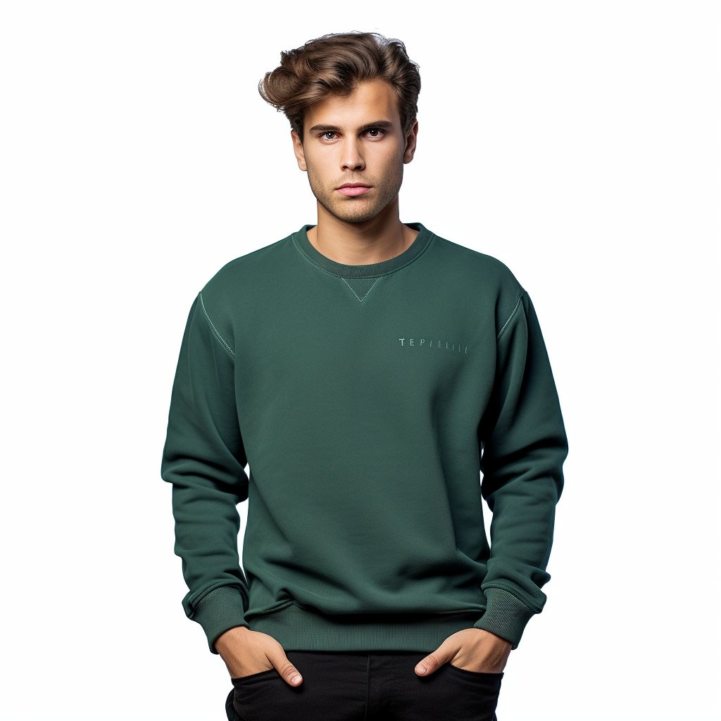 Custom logo garment pigment dyed men's sweatshirt, high quality heavy weight cotton crewneck embroidered vintage sweatshirt