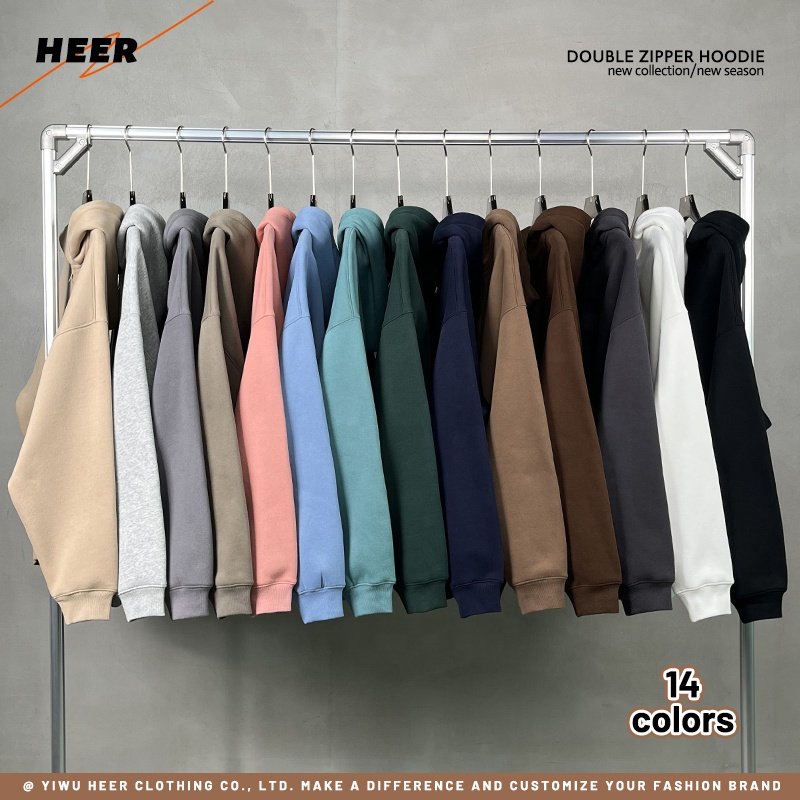 Manufacturer Heavy Wight Full Zip Up Hoodie Blank High Quality Cotton Oversized Men's Hoodies