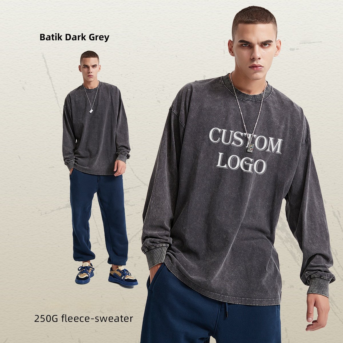 New Streetwear Vintage Pullover 100% Cotton Acid Wash Hoodies Custom Printing Hoodies For Men