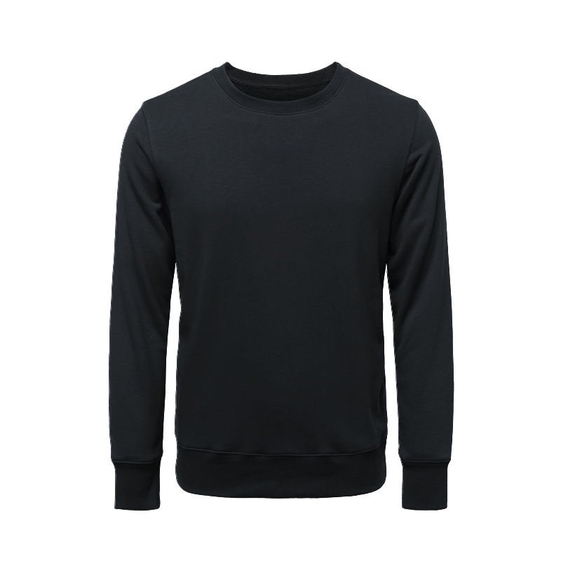 Fashion Plain Black Hooded Sweatshirt Custom Logo Sweatshirt High Quality Pullover Sweatshirt Without Hood