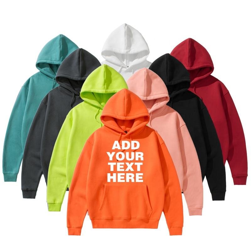 OEM Custom High Quality 100% Cotton Hoodies Custom Printing Logo Men Pullover Hoodies Plus Size Men's Hoodies & Sweatshirts