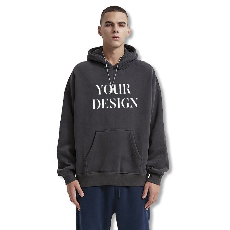 Wholesale New Design Fashion Solid color Blank/Loose Style Men 600gsm Hoodie custom logo men's hoodies & sweatshirts