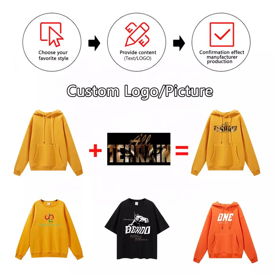 oem high quality cotton oversized blank fashion streetwear custom French Terry chenille embroidery logo pullover mens hoodie