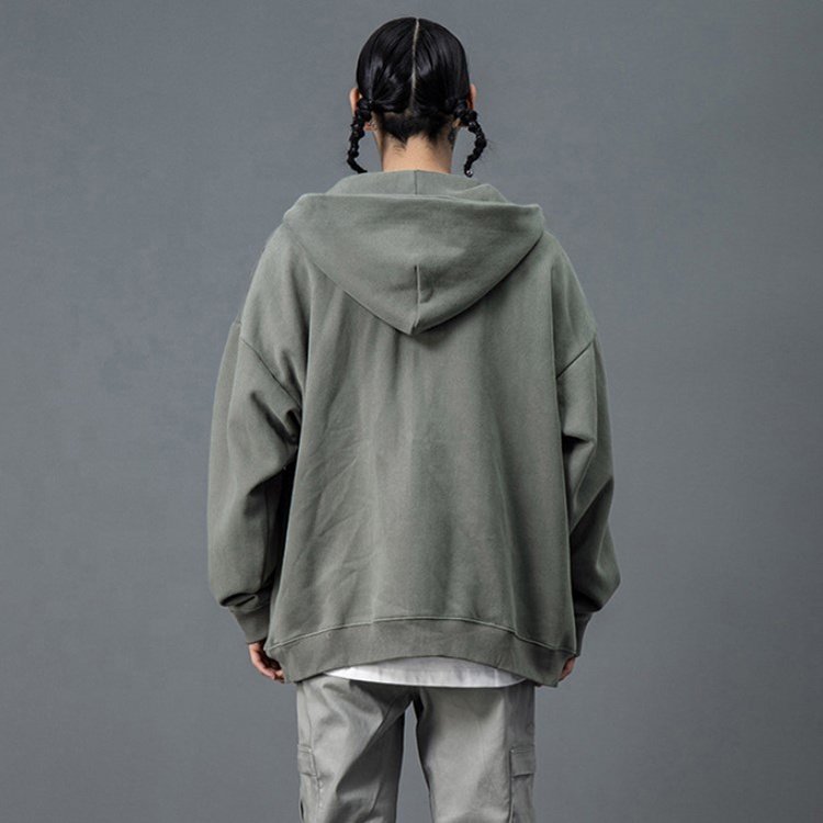 Custom High street men's oversize full zip up hoodies drop shoulder jackets Loose style plus size hoodie