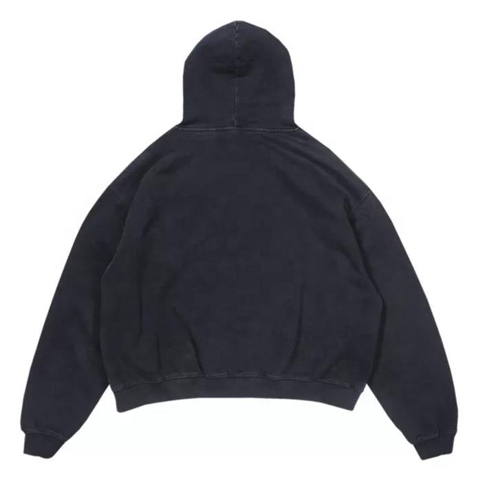 fashionable 600 gsm pull over hoodies men heavy distressed wholesale hoodies oversized stone vintage washed hoodie blank