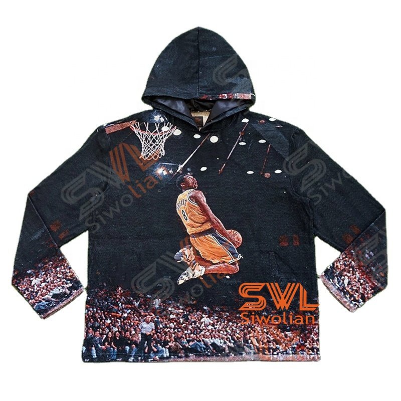 High Quality Basketball Tapestry Hoodie Men Street Fashion Tapestri Clothing Custom Woven Men's Oversized Hoodies Sweatshirts