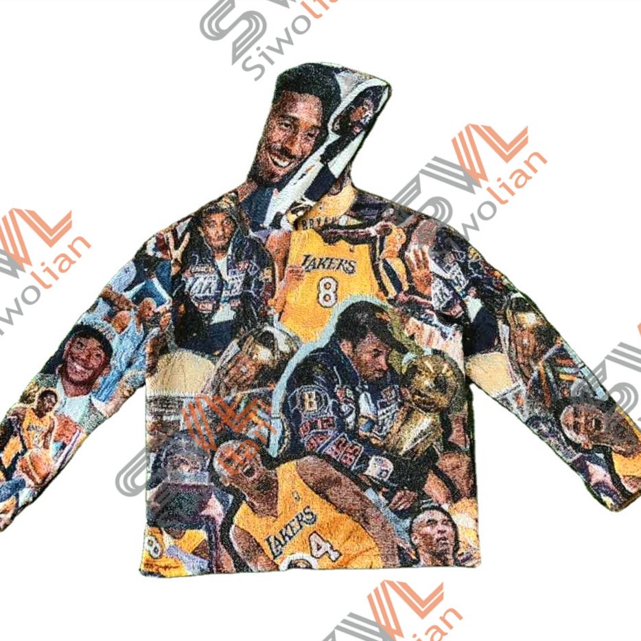 High Quality Basketball Tapestry Hoodie Men Street Fashion Tapestri Clothing Custom Woven Men's Oversized Hoodies Sweatshirts