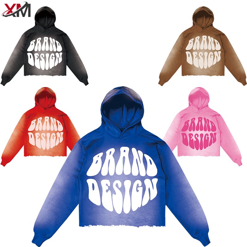 2024 New Printing Acid Wash Women Sweatshirt Unisex Embroidery Custom Logo Pullover 100% Cotton Plus Size Men Hoodies For Men