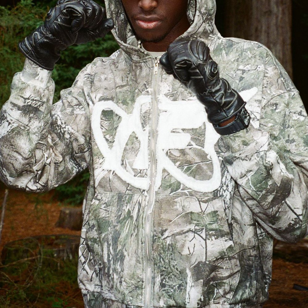 Wholesale Camouflage Hoodie Pullover Digital Printed Real Tree Camouflage Zipper Men's Hoodie Cubic Embroidered Hoodie