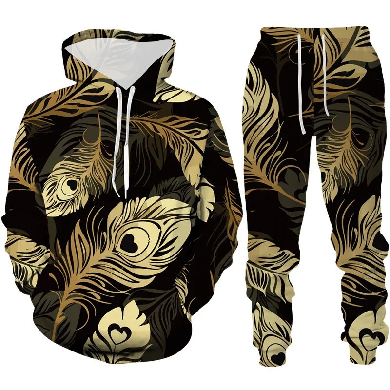 Fashion 3D printed Baroque style Sweatshirt hoodie Fashion street gold men's suit top Casual men's hoodie