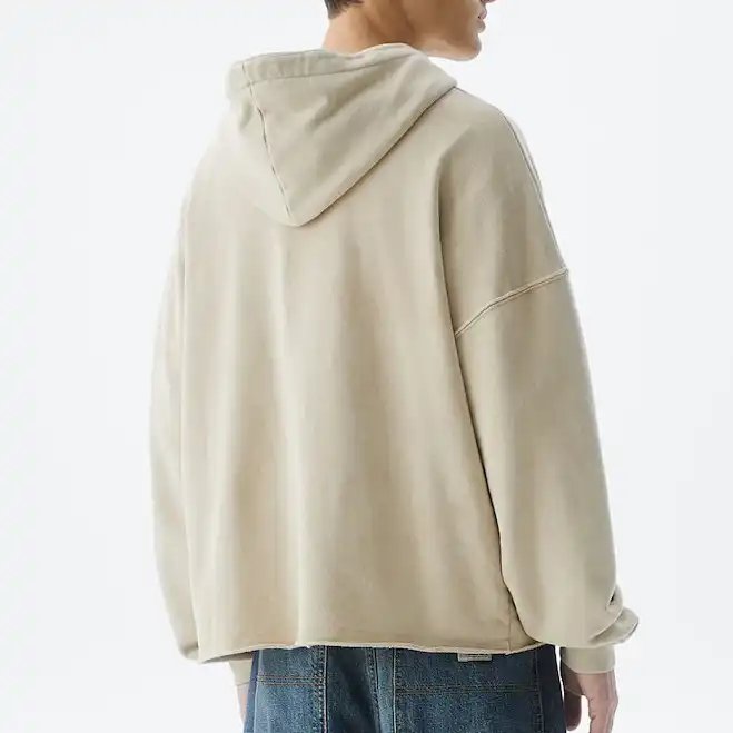 Tengcai custom design Men's hoodie Puff Printing logo Oversized Streetwear drop shoulder Pullover vintage cropped hoodie men