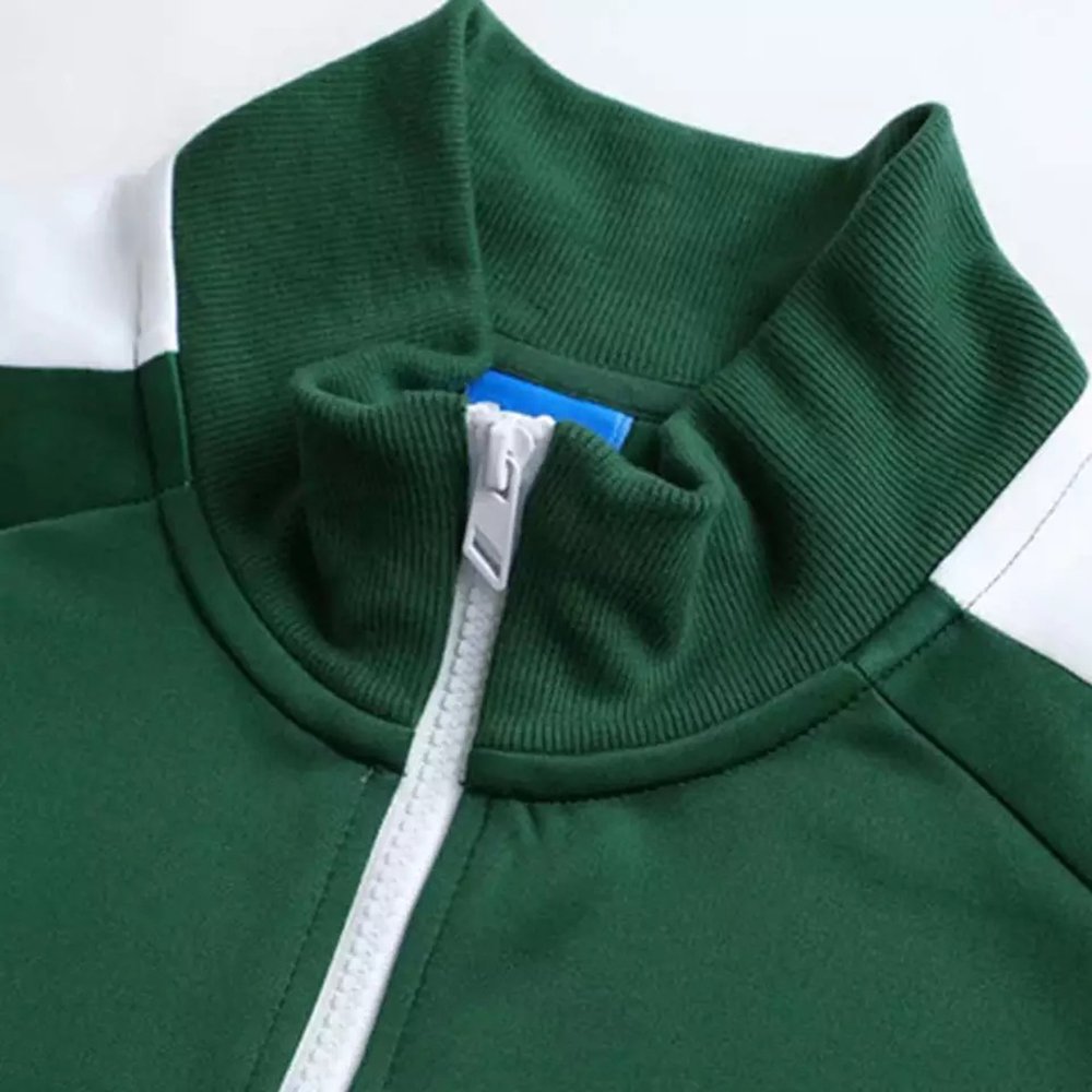 White side stripes Custom Men's Sports Wear green Track Suit Training Wear Hot Selling High Quality Track Suit Men's Hoodies