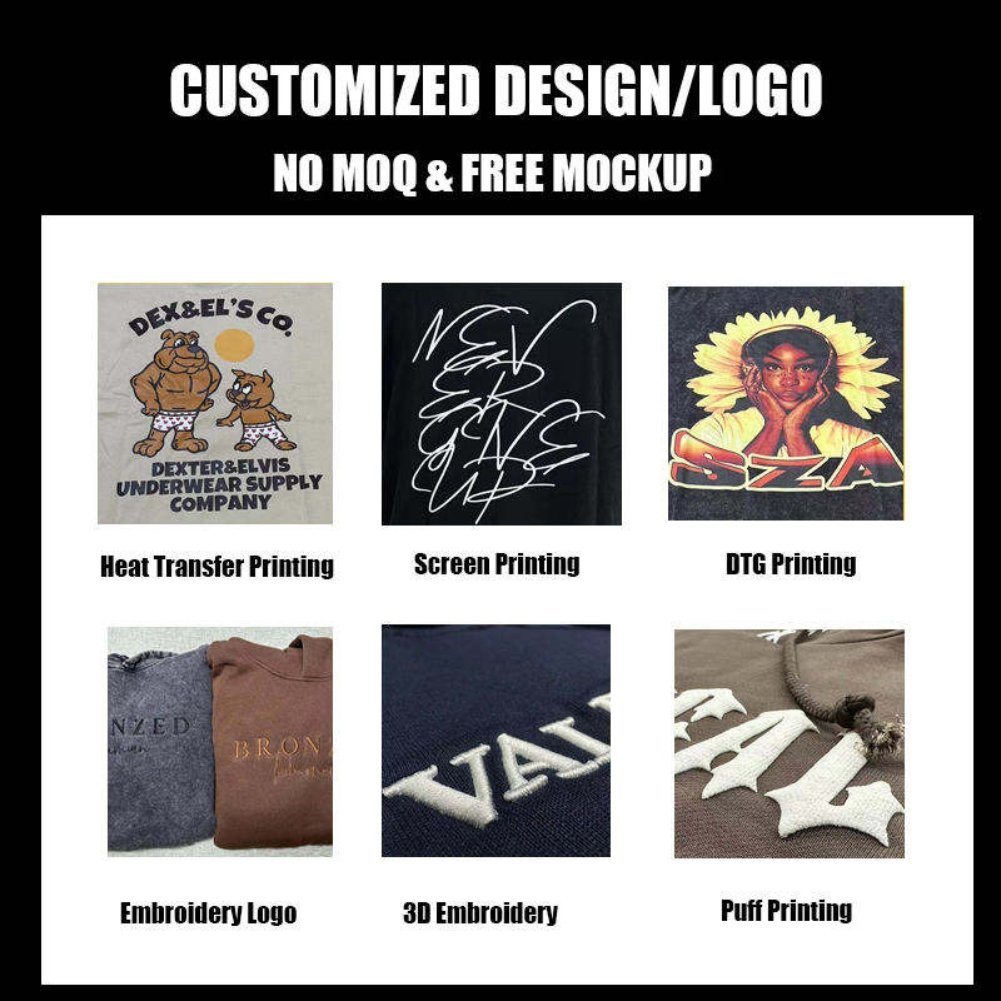 Wholesale Quality Puff Printing Heavyweight Cotton Men's Hoody Oversized Custom Print Luxury Pullover Cotton Custom Hoodies